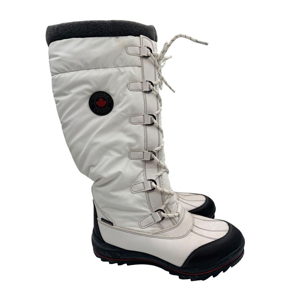 Cougar Boots Canuck Waterproof Tall Winter Snow SZ 8 White Vacation Tourist